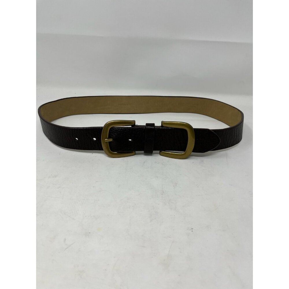 Talbots Womens S Leather Brown Belt Double Buckle Fits 29.5" - 33.5" - Picture 1 of 4